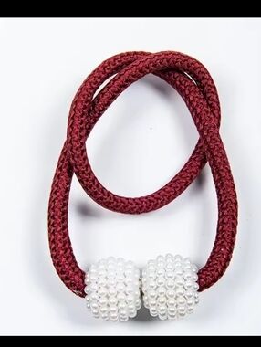 Premium 2PCS Magnetic Curtain Tiebacks Convenient Drape Tie Red